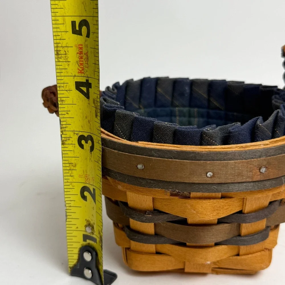 Longaberger 1998 Collectors Club Thyme Booking Basket Liner Leather Handles